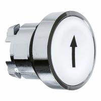 SCHNEIDER Flush Push Button: 22 mm Mounting Size, Metallic, Momentary (MPN ZB4BA334). Key specifications — Brand: SCHNEIDER; Action: Momentary; Legend: Up Arrow; Series: XB4; Push Button Material Type: Metallic.