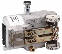 JOHNSON CONTROLS Pneumatic Thermostat: 55° to 85°F, 2 Pipes, High Volume Pipes/Air Flow Output (MPN T-4756-201). Key specifications — Pneumatic Thermostat Type: Heating And Cooling; Temperature Control Range: 55° to 85°F; Number of Pipes/Air Flow Output: 2 Pipes, High Volume; Thermostat Action: Direct - 15 psig, Reverse - 20 psig; Mounting Direction/Includes Cover: Horizontal, No; Brand: JOHNSON CONTROLS.