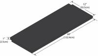 Notched Shelf: 12 in Overall Lg, 5 ft Overall Wd, 1 in Overall Ht, Phenolic, Black, 11 Gauge (MPN GRPSN1260). Key specifications — Material: Phenolic; Brand: INSTOCK.
