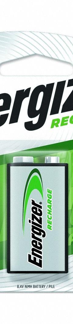 ENERGIZER Rechargeable Battery: 9V Battery Size, Nickel-Metal Hydride, 8.4V DC (MPN NH22NBP). Key specifications — Battery Chemistry: Nickel-Metal Hydride; Voltage - Batteries: 8.4V DC; Brand: ENERGIZER.