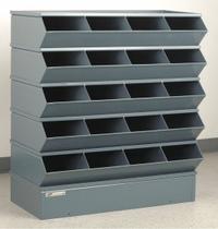 STACKBIN Sectional Stacking Bin Unit: 37 in x 15 in x 43 1/2 in, Std, 20 Compartments, Gray (MPN 3-320SSB). Key specifications — Color: Gray; Brand: STACKBIN.