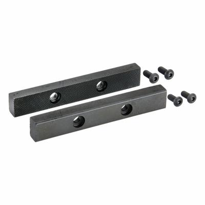 WILTON Replacement Jaw Inserts: Steel, For 6 1/2 in Vise Jaw Wd, (4) Screws - Screw-In Vise Jaw Caps