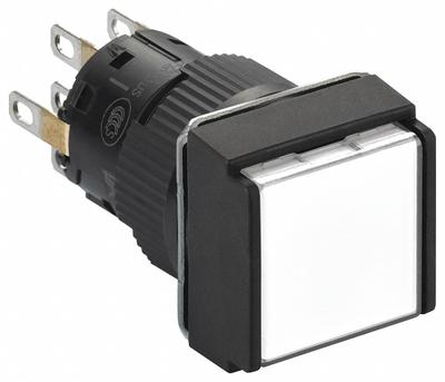 SCHNEIDER Illuminated Push Button: Illuminated, Flush Profile, Non-Metallic, 16 mm - Illuminated Flush-Mount Push Buttons
