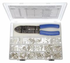 GRAINGER Wire Terminal Kit: 271 Pieces, 22 AWG – 10 AWG Wire Sizes, All-in-One Terminal Tool (MPN 24C973). Key specifications — Manufacturer Part Number: 24C973; Brand: GRAINGER; Includes: (1) 24C969 Crimping Tool; Tool Included: All-in-One Terminal Tool.