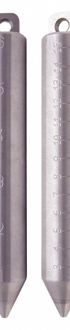 US TAPE Plumb Bob: Round, Stainless Steel, Steel, 6 in Overall Ht, 20.5 oz Wt, mm, Bottom to Top (MPN 58890). Key specifications — attr944092: Steel; attr944093: Stainless Steel; attr944094: mm; attr944096: Round; attr940496: Pointed End Tip; attr940498: US TAPE; attr940490: Metric/SAE; attr940487: Innage.
