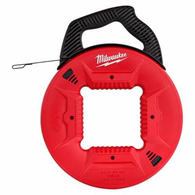 MILWAUKEE Fish Tape: 240 ft Lg, Manual Wind Tape Retraction, Flat Tape Shape - Steel Fish Tapes