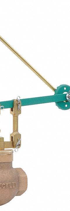 KECKLEY Float Valve Assembly: For Chemicals/Oil/Water Media, Angle Valve Body, Cylindrical, Bronze (MPN 11/427SG/BB). Key specifications — Mounting: Horizontal Piping; Arm Adjustability: Adjustable; Brand: KECKLEY; Flow Rate: 97 gpm @ 40 psi; For Media: Water; Rod Thread: 5/16"-18; Valve Series: 27; Valve Body Style: Angle.