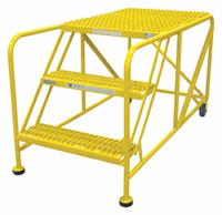COTTERMAN Work Platform: 2.5 ft Platform Ht - Max, 36 in x 36 in, Steel, 800 lb Load Capacity (MPN 3WP3636A3B8AC2P6). Key specifications — Folding: Not Foldable; Mobility: Rolling; Components Included: Rubber Foot Pads; Use Location: Indoor; Brand: COTTERMAN; Color: Yellow; Height Adjustability: Fixed Height; Includes Handrails: Handrails Not Included.