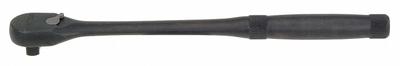 PROTO Hand Ratchet: Pear, Reversible, 11 in Overall Lg, Black Oxide, 8° Min Arc Swing - Standard-Head Ratchets