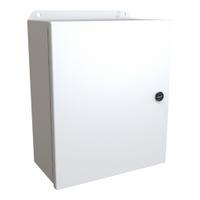 HAMMOND Electrical Enclosure: Steel, 12 in x 10 in x 5 in, NEMA 12/13/3R/4, w/Panel, Solid Cover (MPN EJ12105LG). Key specifications — Closure Method: Latches; Brand: HAMMOND; Knockouts: Not Included.