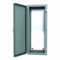 HAMMOND Electrical Enclosure: Steel, 30 in x 12 in x 8 in, NEMA 12/13, w/Panel, Solid Cover, Hinged (MPN 1418KA8). Key specifications — Brand: HAMMOND; Closure Method: Clamps; Knockouts: Not Included.
