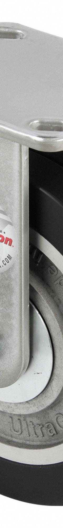 HAMILTON CASTER & MFG. CO. Plate Caster: Rigid, Polyurethane, 8 in Wheel Dia, 1 in Wheel Wd, Ball (MPN R-ZFWH-8SWF70D). Key specifications — Wheel/Tread Color: Black; Brand: HAMILTON CASTER & MFG. CO.; Roll Up: Rigid.