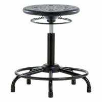 Stool: Polyurethane, Ht Range 20 1/2 in to 28 1/2 in, 13 in Seat Wd, 13 in Seat Dp, 5 Glides, Black (MPN IPMBSO-RT-RG-BLK). Key specifications — Brand: APPROVED VENDOR; Foot Support: Yes; Base Material: Steel; ESD-Safe: Not ESD Safe; Number of Casters: 0.