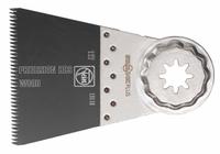 FEIN Oscillating Tool Blade: 2 1/4 in Blade Wd, 3 13/16 in Overall Lg, Precision Cutting, 1 Pieces (MPN 63502127260). Key specifications — attr1097473: Soft Plastic; attr1097476: FEIN; attr1097456: Precision Cutting.