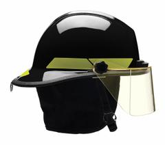 BULLARD Fire Helmet: Black, Modern Rear Brim, Chin Strap, 6-Point Sure-Lock(R) Ratchet (MPN PXSBKTL). Key specifications — Color: Black; Chin Strap: Yes; Brand: BULLARD; Style: Modern Rear Brim; Suspension: 6-Point Sure-Lock(R) Ratchet.