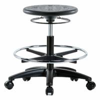 Stool: Polyurethane, Ht Range 17 3/4 in to 25 1/2 in, 13 in Seat Wd, 13 in Seat Dp, 0 Glides, Black (MPN IPMBSO-RG-CF-RC-BLK). Key specifications — Brand: APPROVED VENDOR; Foot Support: Yes; Base Material: Fiberglass; ESD-Safe: Not ESD Safe; Number of Casters: 5.