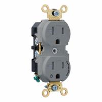 LEVITON Duplex Receptacle Outlet: Duplex, 5-20, Gray, 125V AC, 20 A, 2 Pole / 3 Wire (MPN 5362-1PG)