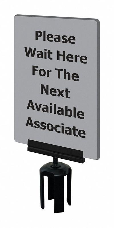 TENSABARRIER Acrylic Sign: Gray - Signs for Post Tops