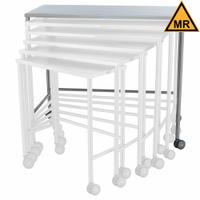 Nested Table: 24 in Overall Wd, 42 in Overall Ht, 4 ft Overall Lg, Stainless Steel, Silver, Swivel (MPN 7822MR). Key specifications — Brand: BLICKMAN; Caster Type: Swivel; Countertop Material: Stainless Steel.