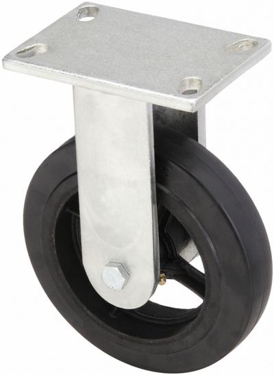 APPROVED VENDOR Plate Caster: Rigid, No Brake, Rubber, 6 in Wheel Dia, 2 in Wheel Wd, Slot - Medium-Duty Plate Casters