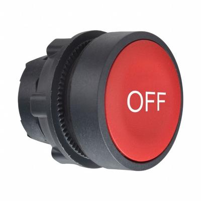 SCHNEIDER Flush Push Button: Red, 22 mm Mounting Size, Non-Metallic - Flush-Mount & Recessed Push-Button Operators