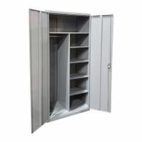 LYON Storage Cabinet: 48 in x 18 in x 72 in, Swing Handle & Keyed, 22 ga Panel Thick, Frame, Gray (MPN DD1325). Key specifications — Cabinet Color: Gray; Method of Construction: Bolted; Base Type: Frame; Assembled: Assembled; Mobility: Stationary; Adjustable Shelves: Adjustable; Cabinet Finish: Powder Coated; Cabinet Material: Steel.