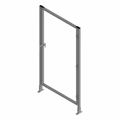 FAZTEK T-Slot Framing System Door: Stand-Alone, Gray, Left Swing, 72 in H x 39 in W x 5 1/2 in D - Clear Plastic Standalone Door Kits
