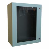 HAMMOND Electrical Enclosure: Steel, 30 in x 24 in x 12 in, NEMA 12/3R/4, Solid with Window Cover (MPN EN4SD302412WGY). Key specifications — Closure Method: 1/4-Turn Latch; Brand: HAMMOND; Knockouts: Not Included.