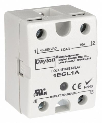 Dayton Solid State Relay: Surface Mounted, 10 A Max Output Current, SCR - Surface-Mounted Relays