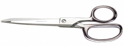 KLEIN TOOLS Industrial Shears: Right-Hand, 8 1/4 in Overall Lg, Straight, Steel, Fine - All-Metal Scissors