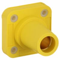 Single Pole Receptacle: Yellow, Straight Taper Nose Mating, Threaded Stud Termination, 400 A (MPN HBLFRSY). Key specifications — Series: 16; Receptacle Gender: Female; Brand: HUBBELL.
