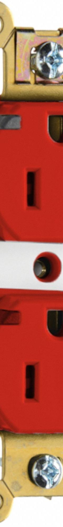 PASS & SEYMOUR Receptacle: Hospital Grade, Duplex, 5-20R, Red, 125V AC, 20 A, 2 Pole / 3 Wire (MPN PTTR8300PIRED). Key specifications — attr1367147: PASS & SEYMOUR.