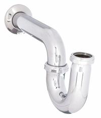 APPROVED VENDOR Trap: Brass, Chrome-Plated, Silver, 1 1/2 in_1 1/4 in Nominal Pipe Size, Slip, Slip (MPN 4FEX2). Key specifications — Finish: Chrome-Plated; Includes: Slip Nut and Washer; Includes Cleanout: No; Brand: APPROVED VENDOR.
