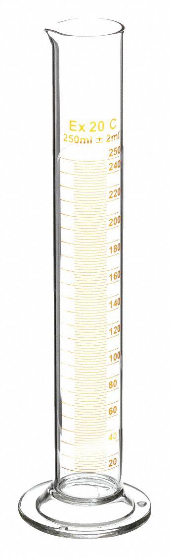 APPROVED VENDOR Graduated Cylinder: 250 mL, To Deliver (TD) - General Purpose Unrated Glass Graduated Cylinders