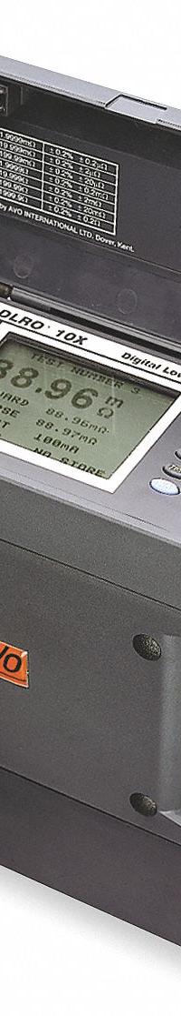 MEGGER Micro Ohmmeter: 1.999 microohm to 2 kiloohm, CAT III 600V, Digital, RS-232, IP54/IP65 (MPN 1006-600). Key specifications — Brand: MEGGER; IP Rating: IP65; CAT Safety Rating: CAT III 600V; Tester Type: Micro Ohmmeter.