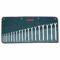 WRIGHT Wrench Set: Steel, Satin, 18 Tools, 18 Range of Head Sizes, 15° Head Offset Angle, Std (MPN 758). Key specifications — attr309520: Satin; attr309519: Steel; attr309509: 18; attr324929: WRIGHT; attr309512: Tool Roll; attr309522: No; attr309533: Yes.