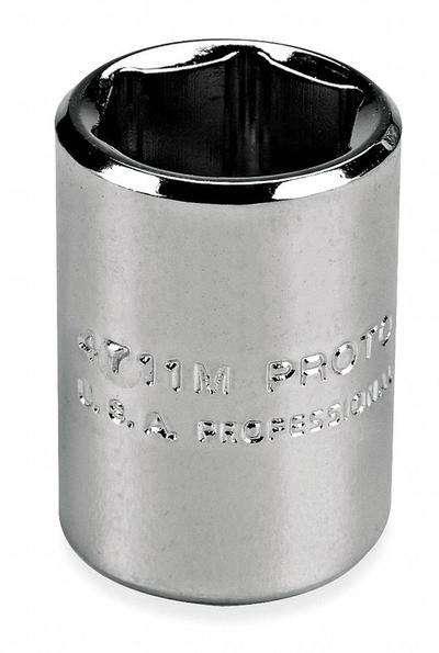 PROTO Socket: Metric, 1/4 in Drive Size, 5.5 mm Socket Size, 6-Point, Std, Chrome - 1/4" Drive Hand Sockets