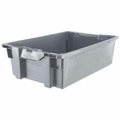 ORBIS Stacking and Nesting Tote: 7.5 gal, 23 5/8 in x 15 3/4 in x 7 1/8 in, Gray, Lid Not Included (MPN GS6040-18 Grey). Key specifications — Nestable: Nesting Capable; Brand: ORBIS; Material: Plastic.
