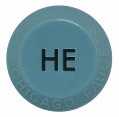 CHICAGO FAUCETS Index Button: Index Button, Plastic (MPN 216-678HEJKNF). Key specifications — Brand: CHICAGO FAUCETS; Index Text: HE; Product Type: Index Button; Index Color: Light Blue; For Handle Type: Helium.