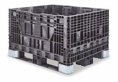 BUCKHORN Collapsible Bulk Container: 24.3 cu ft, 47 5/8 in x 39 3/4 in x 33 7/8 in - Collapsible Plastic Bulk Containers