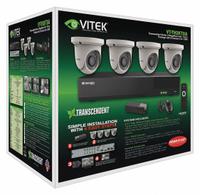 VITEK Digital Video Recorder Kit: Turret, 4 Cameras Included, 2.8 mm Max Focal Lg, 1080p, 12V DC (MPN VT-TH2KT86TA-2). Key specifications — Brand: VITEK; Camera Operating Voltage: 12V DC; Camera Resolution: 1080p; Lens Type: Fixed.
