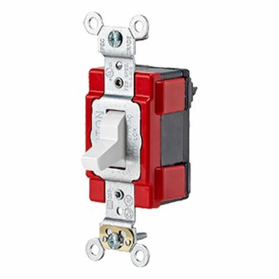LEVITON Wall Switch: Toggle Switch, Single Pole, Maintained, White, 120/277V AC - Toggle Wall Switches