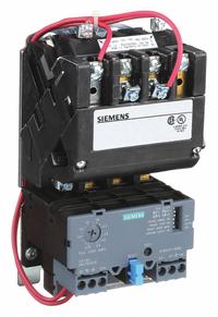 SIEMENS NEMA Magnetic Motor Starter: Non-Reversing, 3 Poles, NEMA Size 0, 18 A (MPN 14CUB32AA). Key specifications — Brand: SIEMENS; Auxiliary Contact Form: 1NO; Coil Voltage: 110-120/220-240V AC; Phase: Three; Terminal Connection Type: Screw Terminals; Auxiliary Contacts Included: 1NO; Signaling Features: Pilot Light; Thermal Units Required: None (Not Applicable to Electronic Overloads).