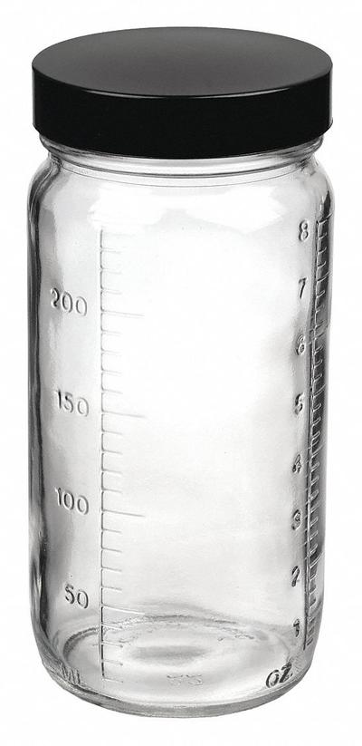 APPROVED VENDOR Mixing/Storage/Sampling Bottle: 240 mL, 58-400, Colorless - Clear Wide Mouth Round Glass Lab Bottles