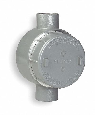 HUBBELL KILLARK Conduit Outlet Body: Aluminum, GE, 1 in Trade Size, C Body - C Round Body - Straight Type