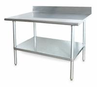 APPROVED VENDOR Work Table: Fixed Ht, Stainless Steel, 48 in x 30 in, 600 lb Overall Load Capacity (MPN 2KRD6). Key specifications — Brand: APPROVED VENDOR; Unit Type: Not Expandable or Modular.