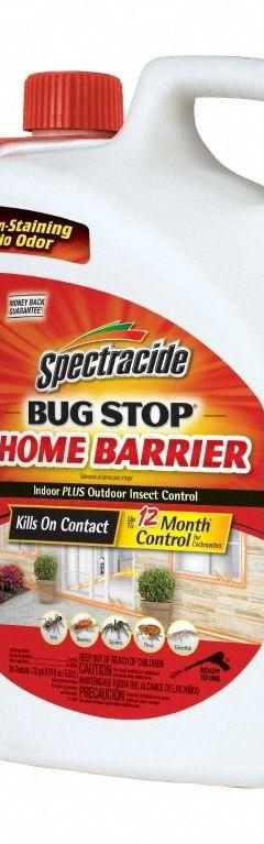 SPECTRACIDE Insecticide/Repellent: For Use On Crawling Insects, Jug, 1.33 gal Container Size (MPN 96380). Key specifications — Brand: SPECTRACIDE; Container Type: Jug; DEET Concentration: DEET-Free; Form: Liquid Spray; Indoor/Outdoor Use: Indoor/Outdoor; Insect Group: Crawling; Targeted Insects: Waterbugs.