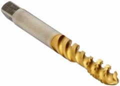 WIDIA GTD Spiral Flute Tap: 1/4"-20 UNC, H3 / 3B, 3 Flute, Plug Chamfer, TiN Coated High Speed Steel (MPN 19632)