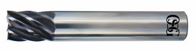 OSG Square End Mill: Carbide, EXO Coated, 7 Flute, 3/8" Mill Dia, 1-1/8" LOC - Fast-Cutting Carbide Square End Mills for Stainless Steel & Super Alloys