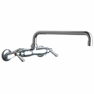 CHICAGO FAUCETS Low Arc Service Sink Faucet: Wall, Centerset, Cast Brass - Widespread Utility Faucets